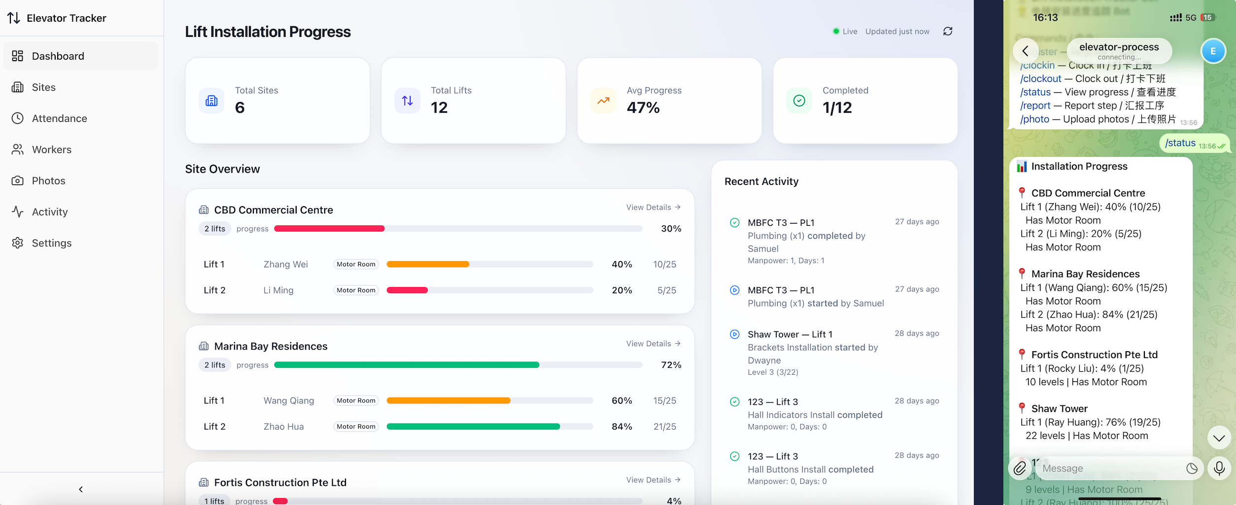 Elevator Installation Tracker